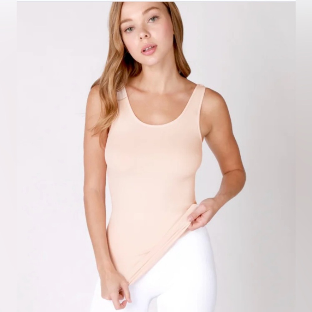 🍑NIKI BIKI Premium Seamless Reversible Wide Strap Tank•Apricot Ice🍑Made in USA